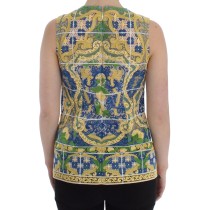 Dolce & Gabbana Majolika bestickte ärmellose Eleganz