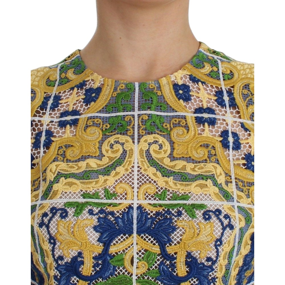 Dolce & Gabbana Majolika bestickte ärmellose Eleganz