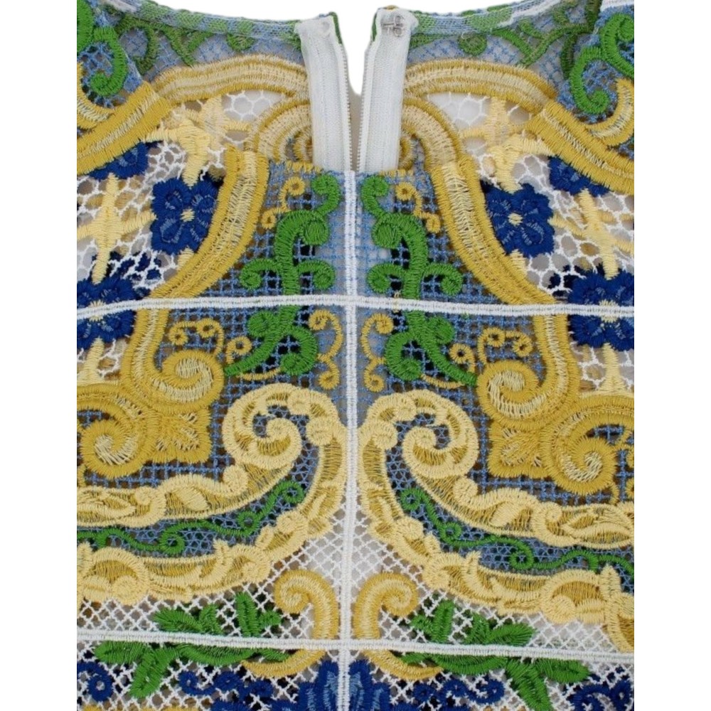Dolce & Gabbana Majolika bestickte ärmellose Eleganz