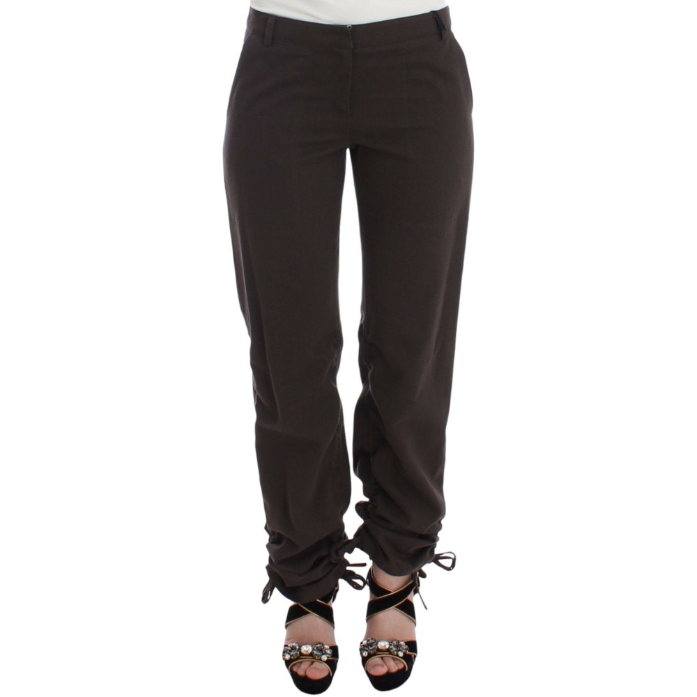 Ermanno Scervino Schicke braune Baumwoll-Kleid-Hose