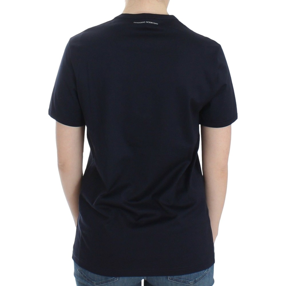 Ermanno Scervino Eleganter blauer Baumwollpullover