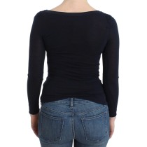 Ermanno Scervino Elegantes blaues langärmeliges Spitzentop