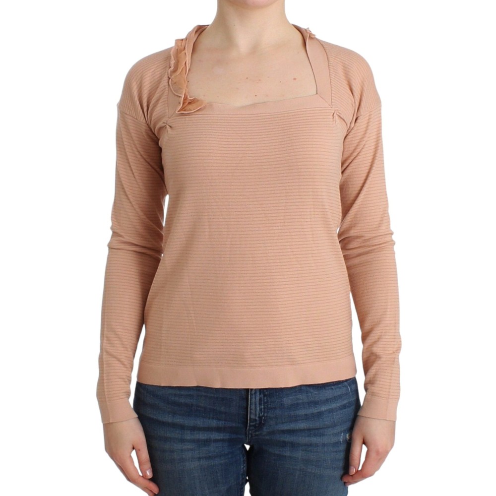 Ermanno Scervino Schicker gestreifter Pullover aus Wollmischung in Orange
