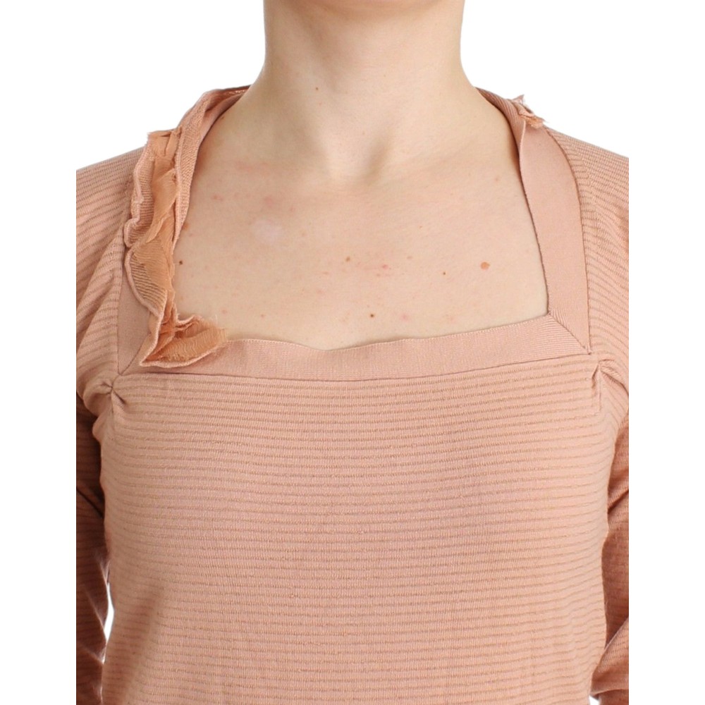 Ermanno Scervino Schicker gestreifter Pullover aus Wollmischung in Orange