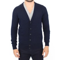 Ermanno Scervino Schicke blaue Strickjacke aus Wollmischung