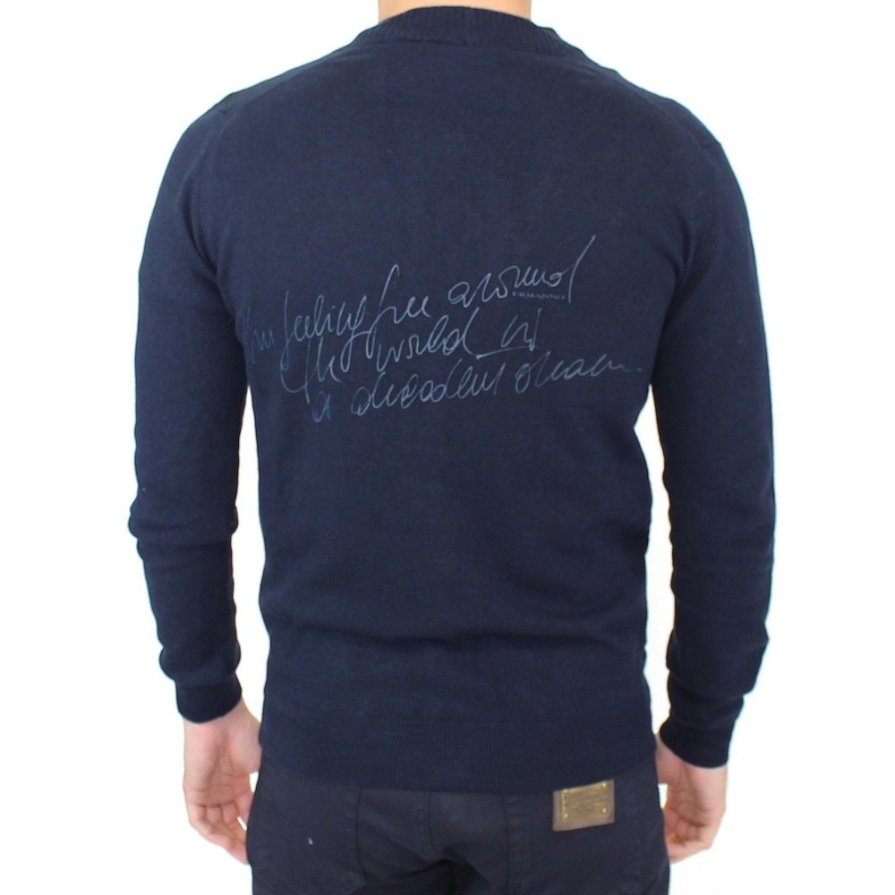 Ermanno Scervino Schicke blaue Strickjacke aus Wollmischung