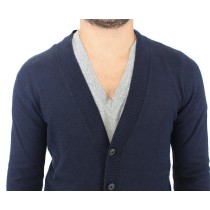 Ermanno Scervino Schicke blaue Strickjacke aus Wollmischung
