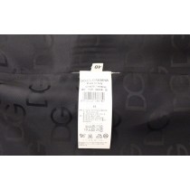 Dolce & Gabbana Elegantes Graues gestreiftes Woll-Seiden-Kleid Vest