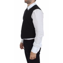 Dolce & Gabbana Elegantes Schwarzes Baumwollmischung Kleid Weste