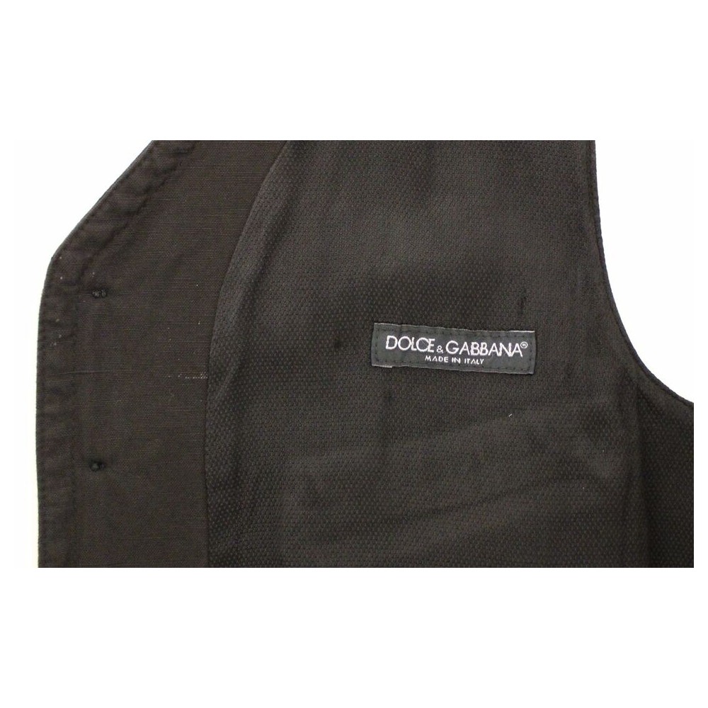 Dolce & Gabbana Elegantes Schwarzes Baumwollmischung Kleid Weste