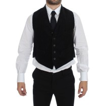 Dolce & Gabbana Elegantes Schwarzes Manchester Kleid Weste