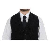 Dolce & Gabbana Elegantes Schwarzes Manchester Kleid Weste