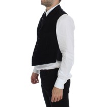 Dolce & Gabbana Elegantes Schwarzes Manchester Kleid Weste