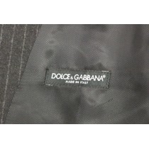 Dolce & Gabbana Elegantes Graues gestreiftes Wollkleid Weste