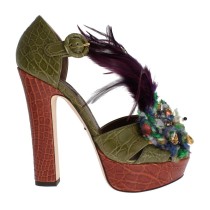 Dolce & Gabbana Multicolor Kristall Plateau Sandalen