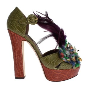 Dolce & Gabbana Multicolor Kristall Plateau Sandalen