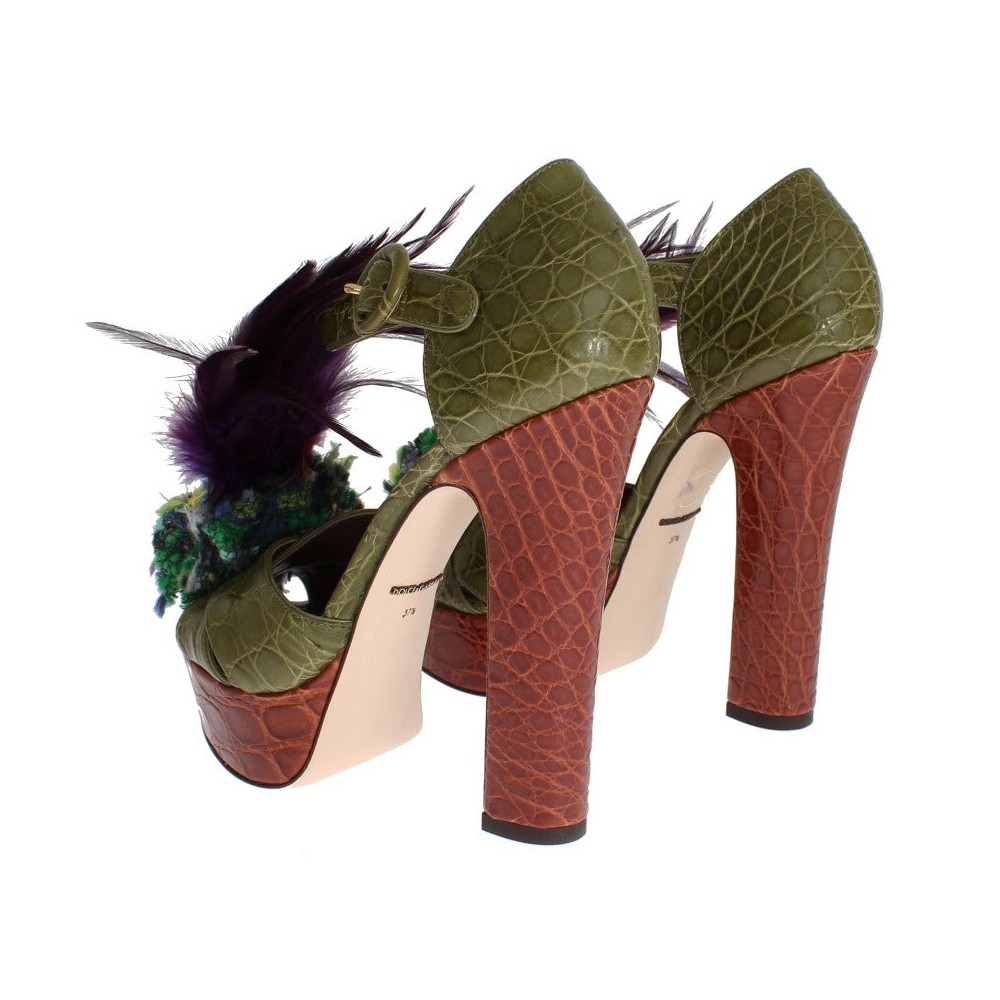 Dolce & Gabbana Multicolor Kristall Plateau Sandalen