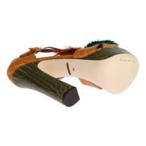 Dolce & Gabbana Multicolor Kristall-Knöchelriemchen-Plateau-Sandalen