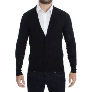 Costume National Elegante schwarze Strickjacke aus Merinowolle