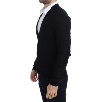 Costume National Elegante schwarze Strickjacke aus Merinowolle