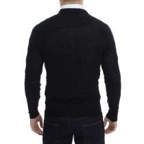 Costume National Elegante schwarze Strickjacke aus Merinowolle