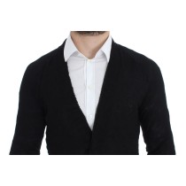 Costume National Elegante schwarze Strickjacke aus Merinowolle