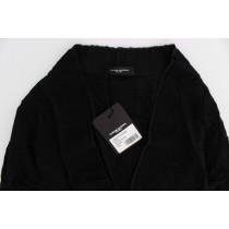 Costume National Elegante schwarze Strickjacke aus Merinowolle