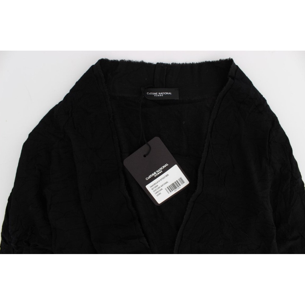 Costume National Elegante schwarze Strickjacke aus Merinowolle
