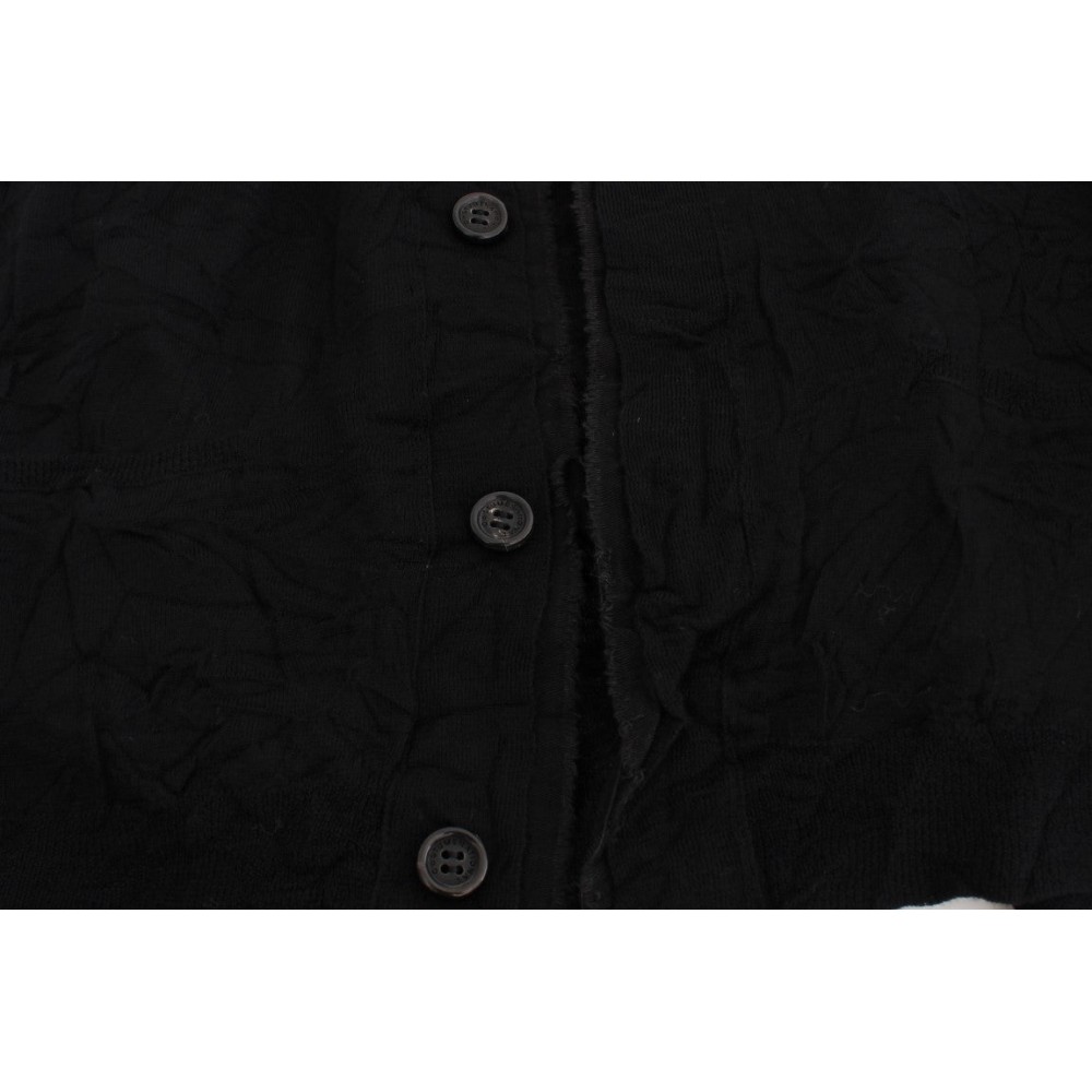 Costume National Elegante schwarze Strickjacke aus Merinowolle