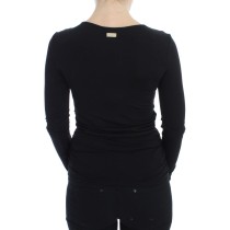 Versace Jeans Eleganter schwarzer Pullover mit V-Ausschnitt aus Viskosemischung