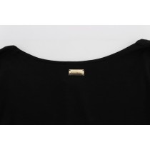 Versace Jeans Eleganter schwarzer Pullover mit V-Ausschnitt aus Viskosemischung