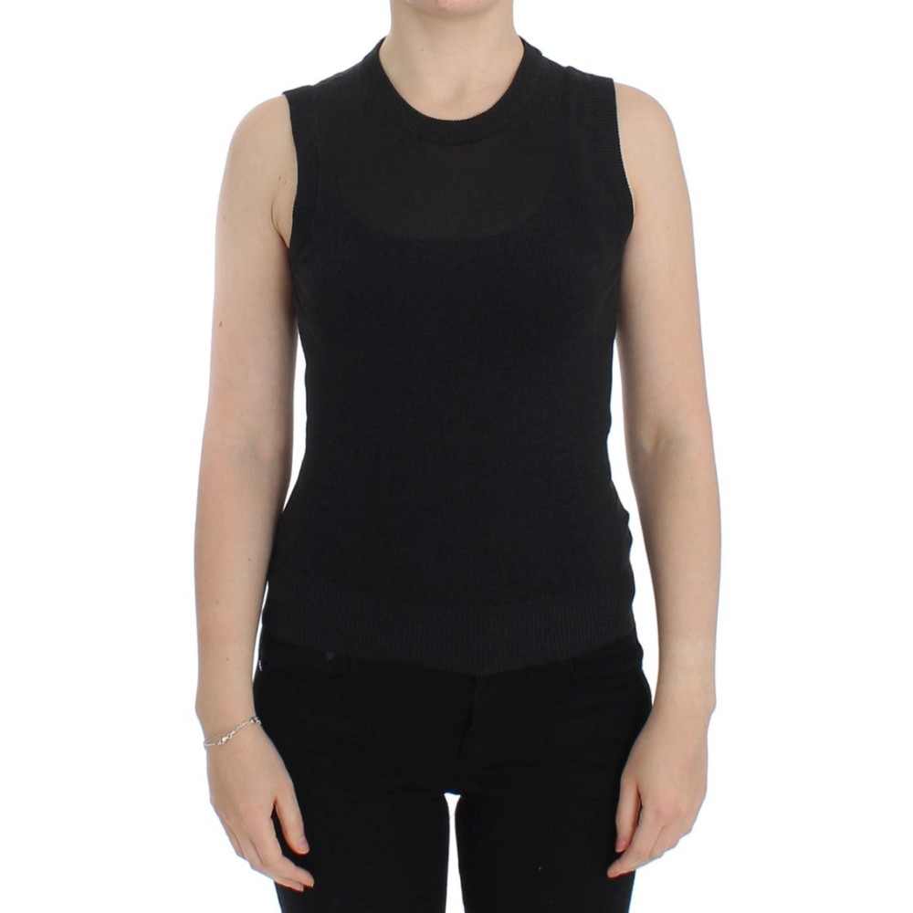 Dolce & Gabbana Elegante schwarze ärmellose Pulloverweste