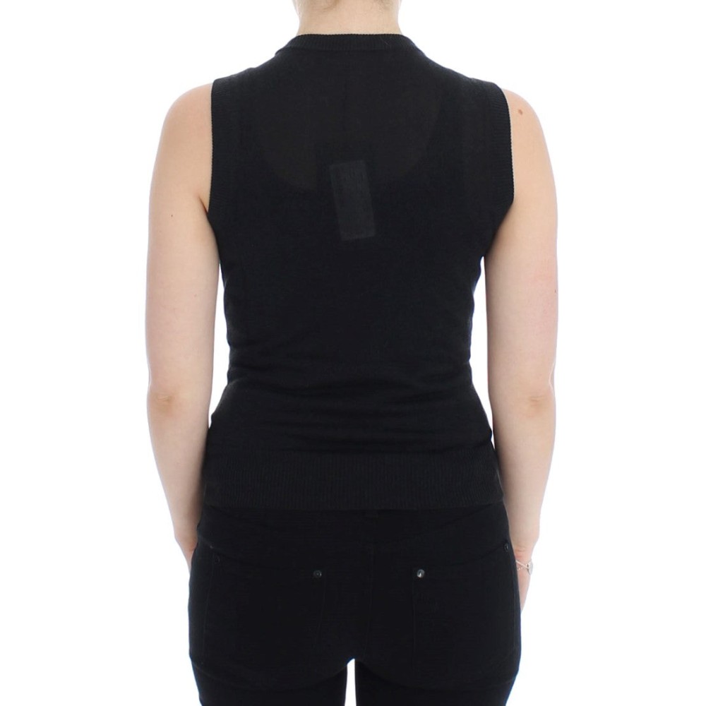 Dolce & Gabbana Elegante schwarze ärmellose Pulloverweste