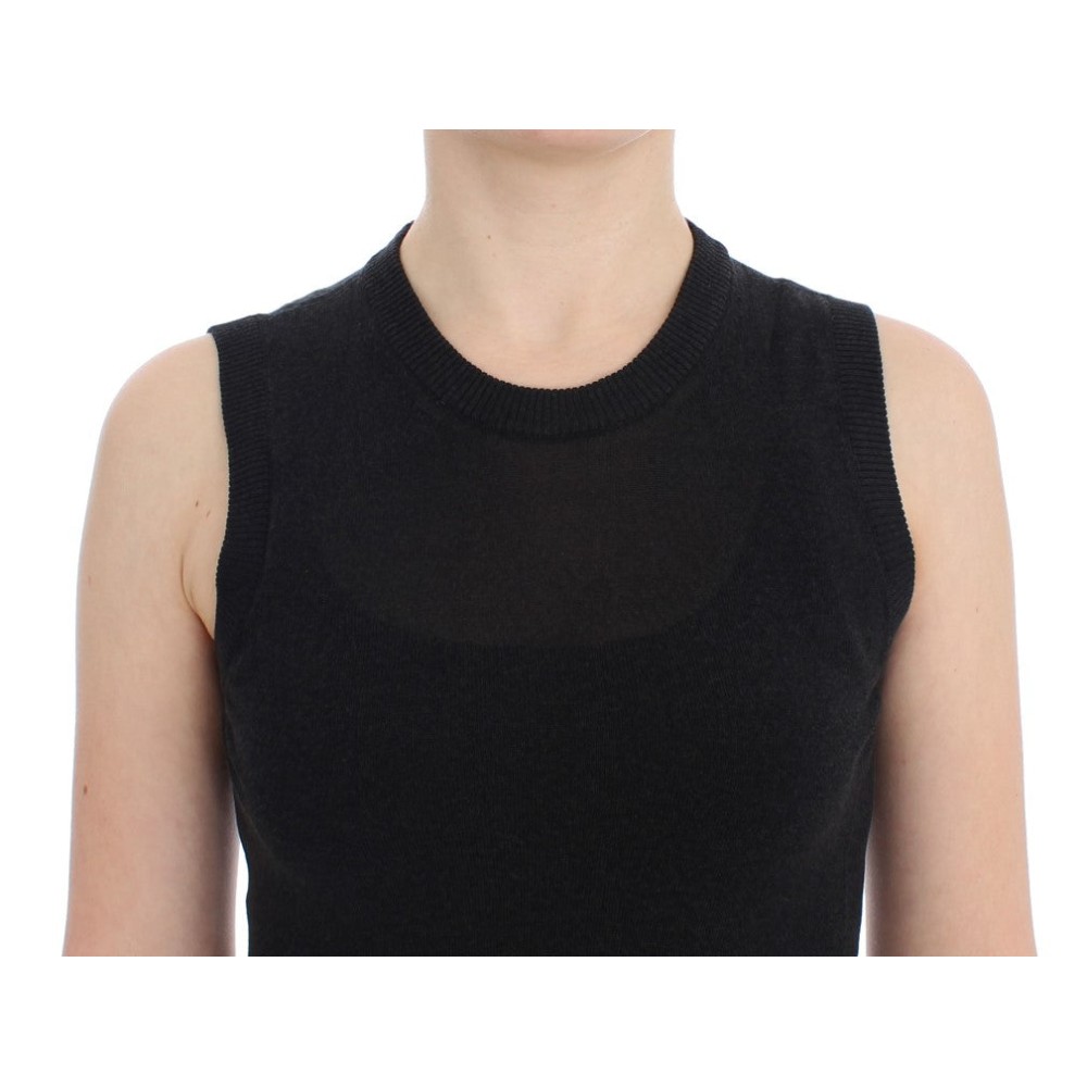 Dolce & Gabbana Elegante schwarze ärmellose Pulloverweste