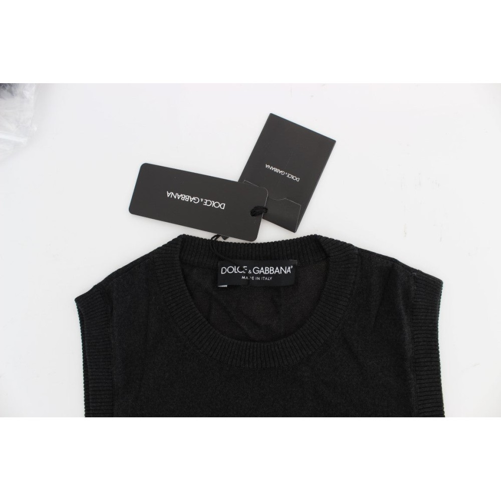 Dolce & Gabbana Elegante schwarze ärmellose Pulloverweste