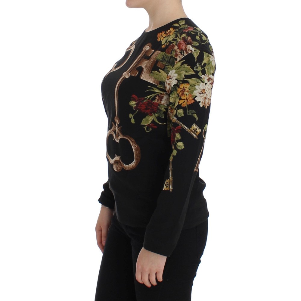 Dolce & Gabbana Elegante Seidenbluse mit mittelalterlichem Druck