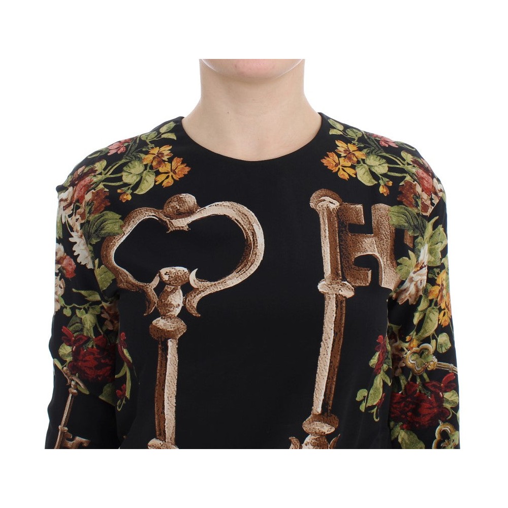 Dolce & Gabbana Elegante Seidenbluse mit mittelalterlichem Druck