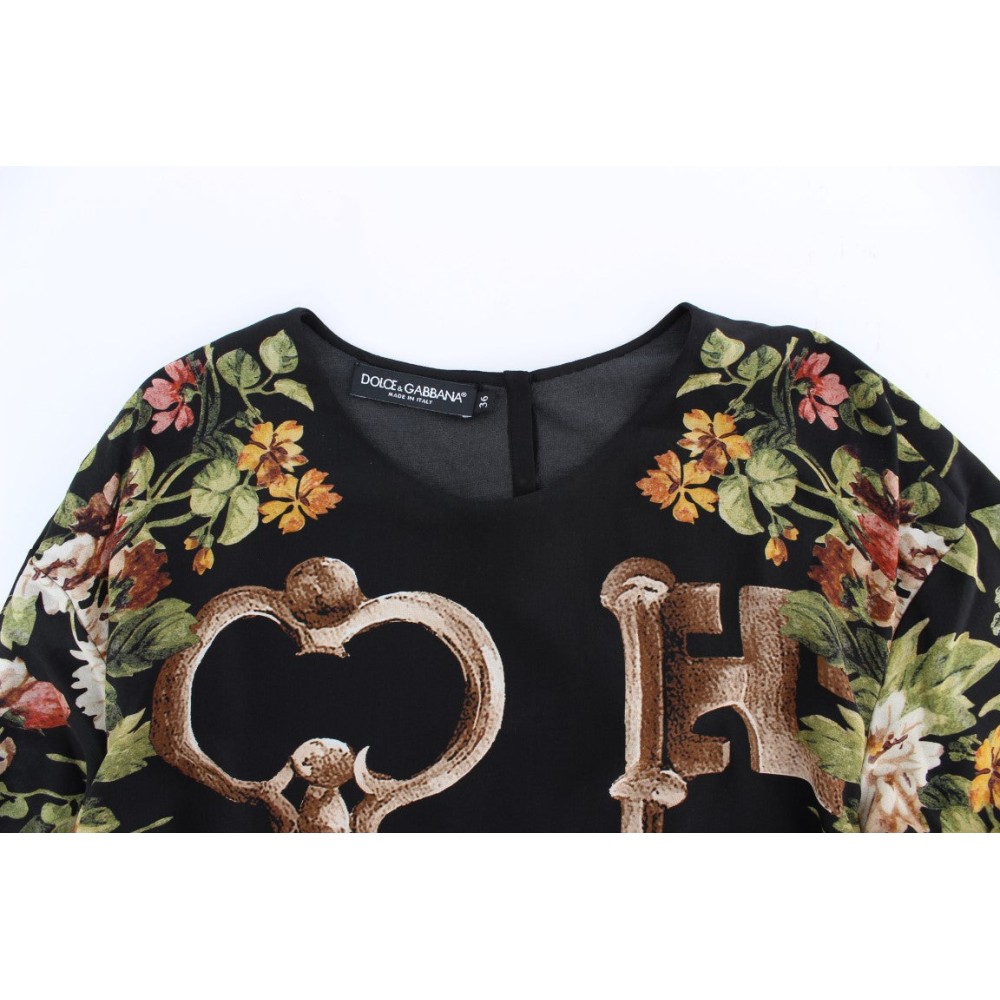 Dolce & Gabbana Elegante Seidenbluse mit mittelalterlichem Druck