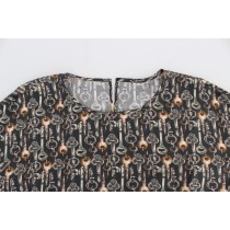 Dolce & Gabbana Enchanted Sicily Seidenbluse mit mittelalterlichem Schlüsseldruck