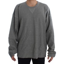 Dolce & Gabbana Eleganter Pullover mit Rundhalsausschnitt aus grauer Seide