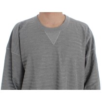 Dolce & Gabbana Eleganter Pullover mit Rundhalsausschnitt aus grauer Seide