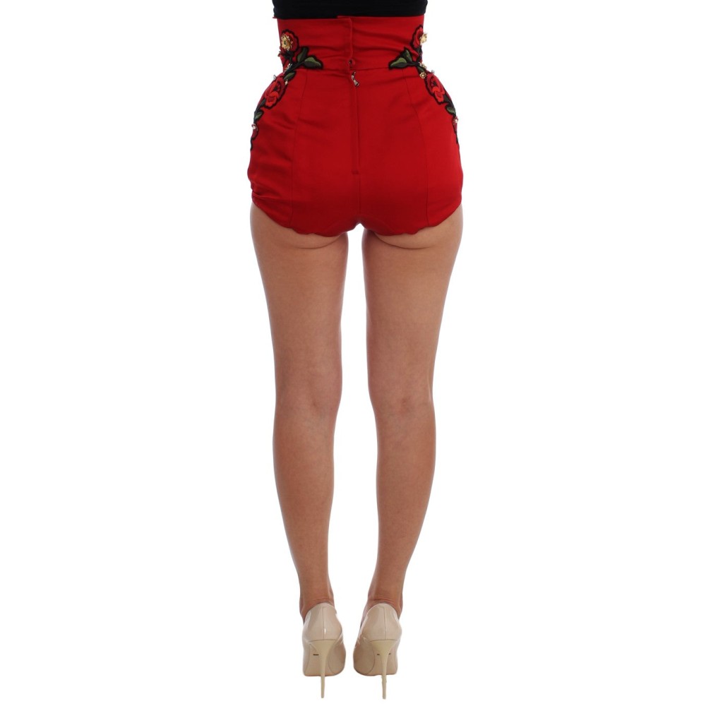 Dolce & Gabbana Verzauberte Mini-Shorts mit sizilianischer Rosenstickerei