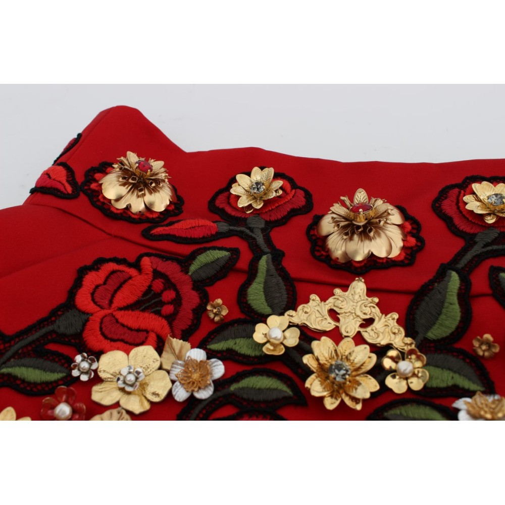 Dolce & Gabbana Verzauberte Mini-Shorts mit sizilianischer Rosenstickerei