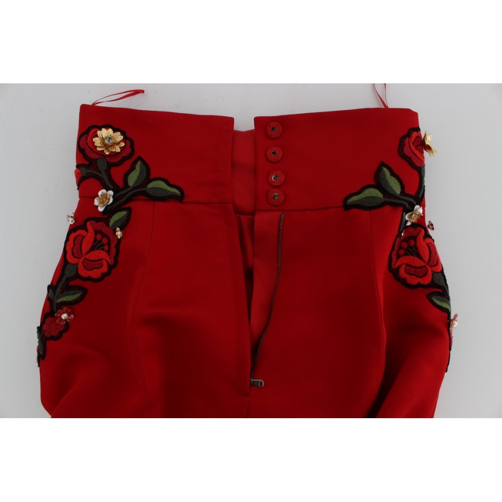 Dolce & Gabbana Verzauberte Mini-Shorts mit sizilianischer Rosenstickerei