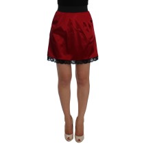 Dolce & Gabbana Eleganter roter Rock mit hoher Taille aus Spitze