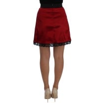 Dolce & Gabbana Eleganter roter Rock mit hoher Taille aus Spitze