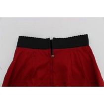 Dolce & Gabbana Eleganter roter Rock mit hoher Taille aus Spitze