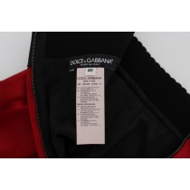 Dolce & Gabbana Eleganter roter Rock mit hoher Taille aus Spitze