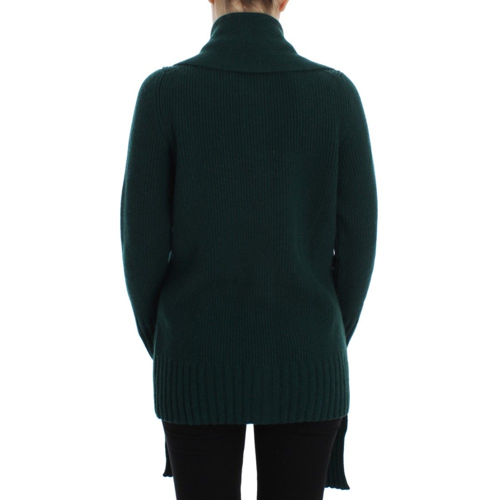 Dolce & Gabbana Eleganter grüner Kaschmir-Kardigan-Pullover