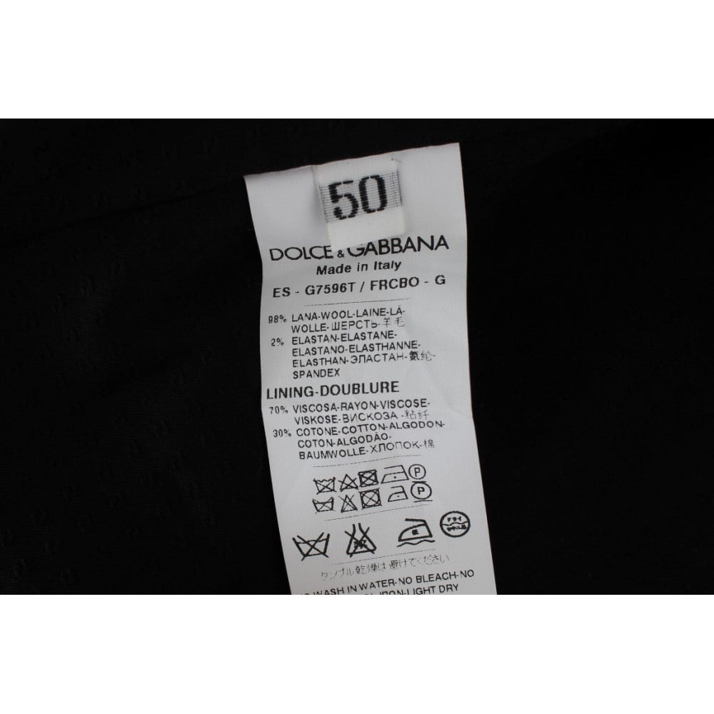Dolce & Gabbana Elegante Graue Gestreifte Wollweste